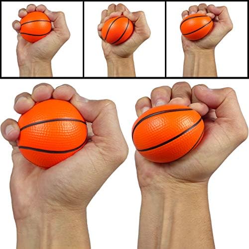 מיני כדורסל כדורי מתח 16 יחידות חבילה | 2.5 אינץ מיני סל לילדים / קטן כדורסל מסיבת קישוט | צד